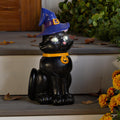 Indoor Outdoor Lighted Black Cat Shorty Halloween Statue