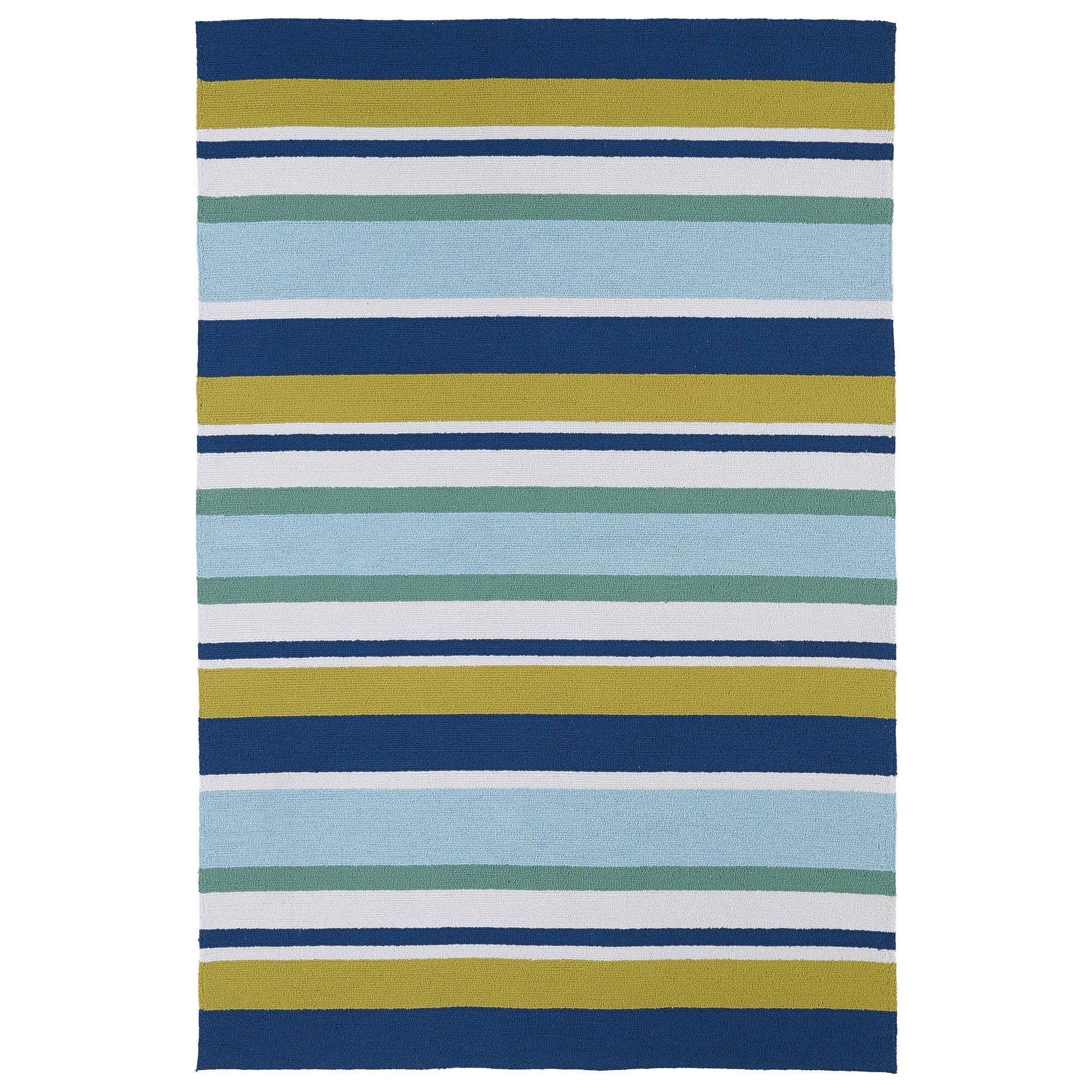 Indoor Outdoor Luau Multicolored Stripes Rug 5 X 76