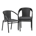 4 Pk. Rattan Indoor Outdoor Restaurant Stack Chair