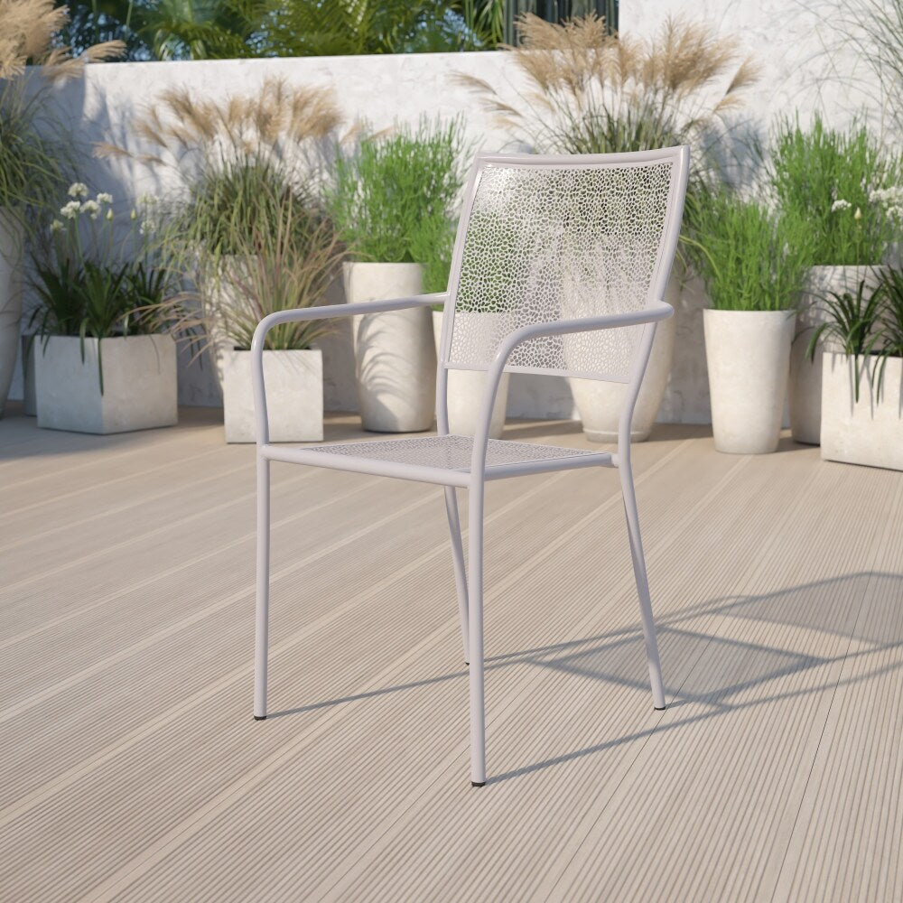 Lancaster Home Black Metal Patio Chair With Square Back