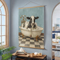 Indoor Wall Decor Canvas Tapestry Cow In A Tub