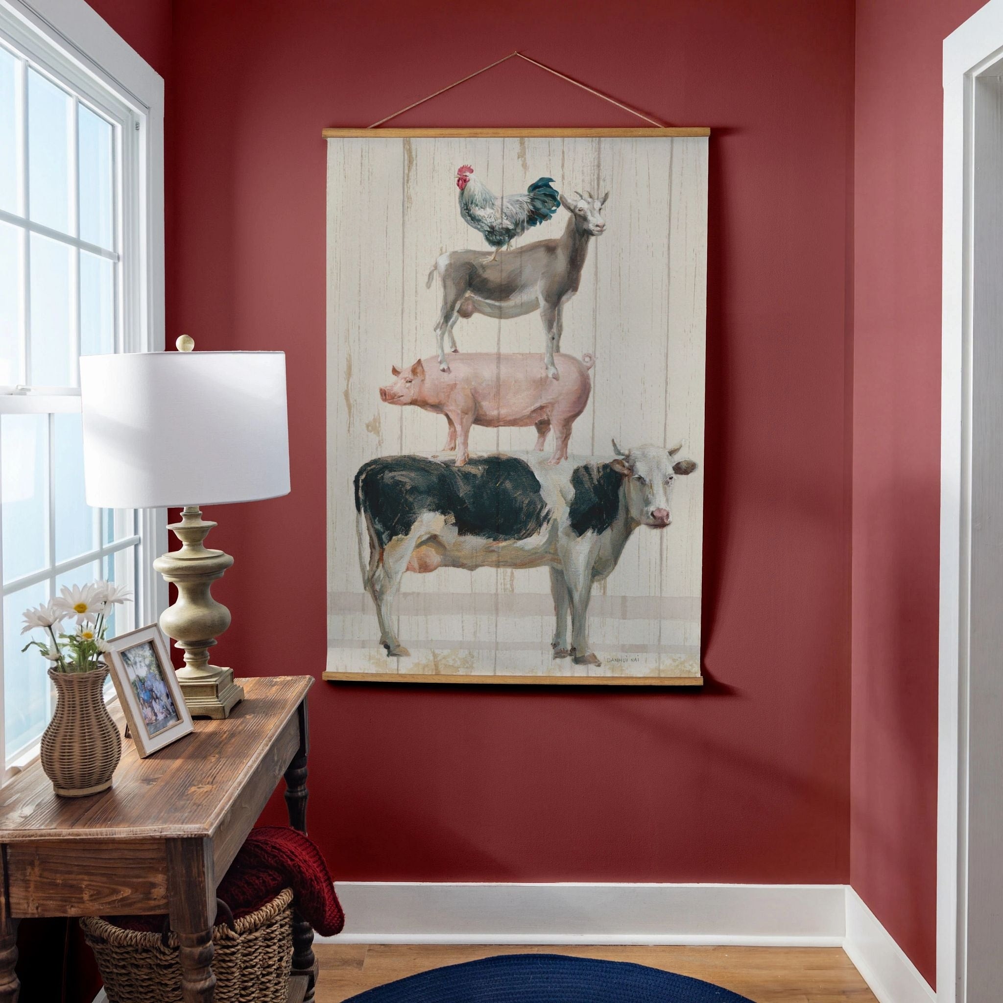 Indoor Wall Decor Canvas Tapestry Stacked Animals