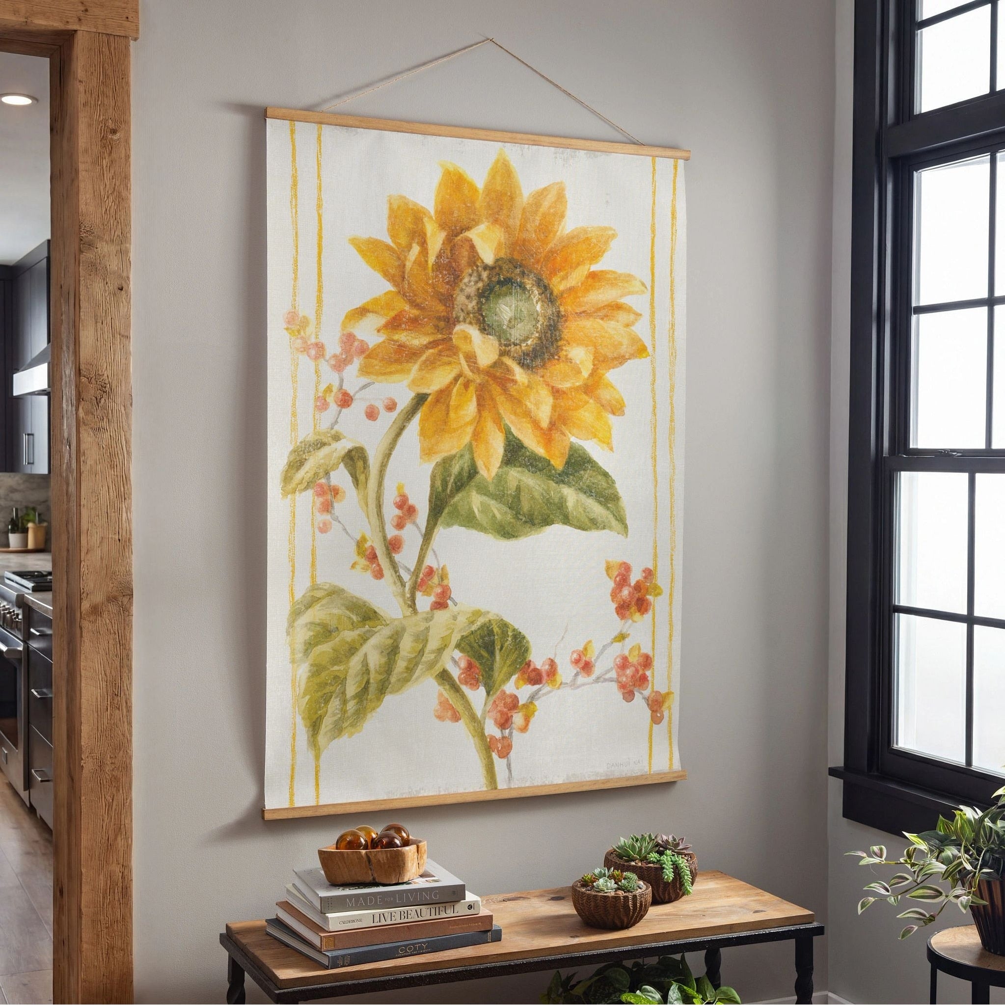 Indoor Wall Decor Canvas Tapestry Sunflower
