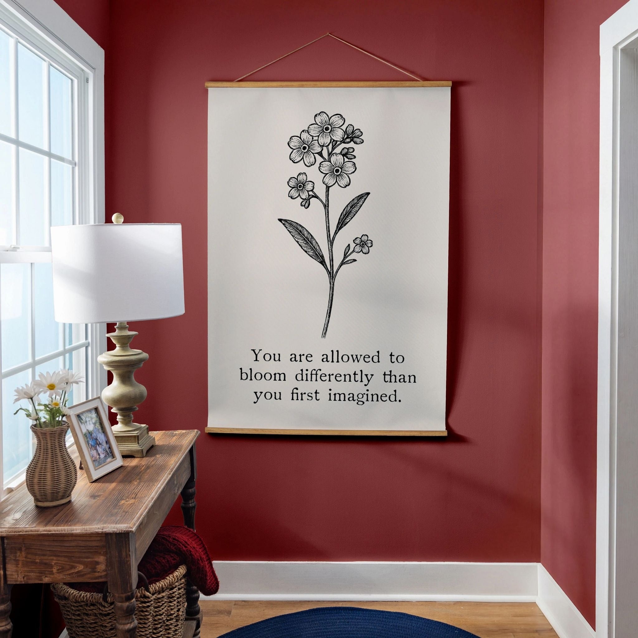 Indoor Wall Decor Canvas Tapestry You Are Allowed To Bloom Differently