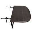 Black Indoor And Outdoor Wicker Balcony Table With Adjustable Clamps