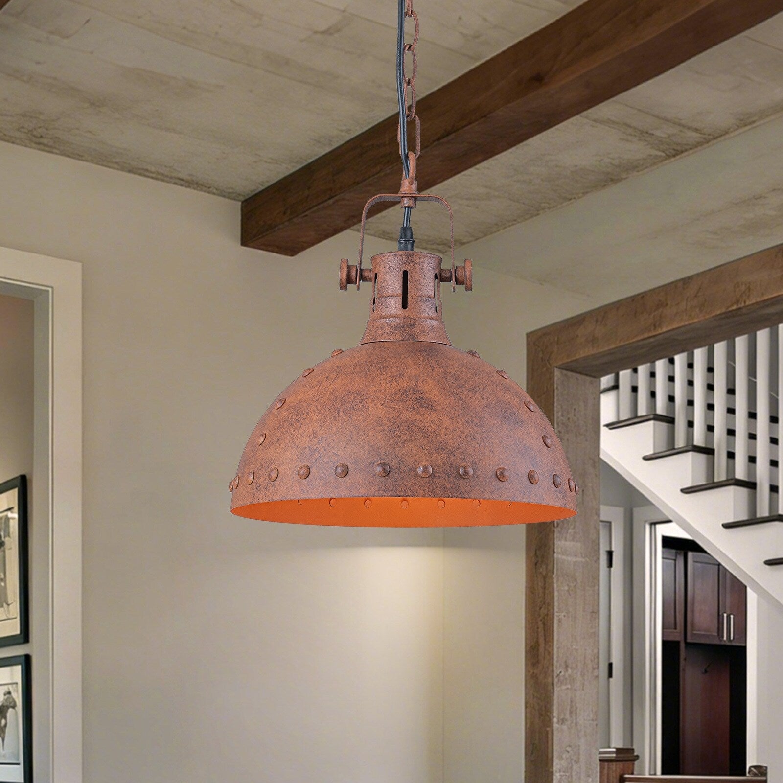 Industrial 1 Light Antique Copper Metal Pendant Light Antique Copper