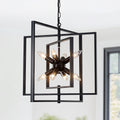 Industrial 8 Light Geometric Pendant Light With Sputnik Starburst Design For Dining Room Foyer