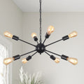 Industrial 8 Light Plug In Sputnik Chandelier With Chain Inline Dimmer Switch For Kitchen Island