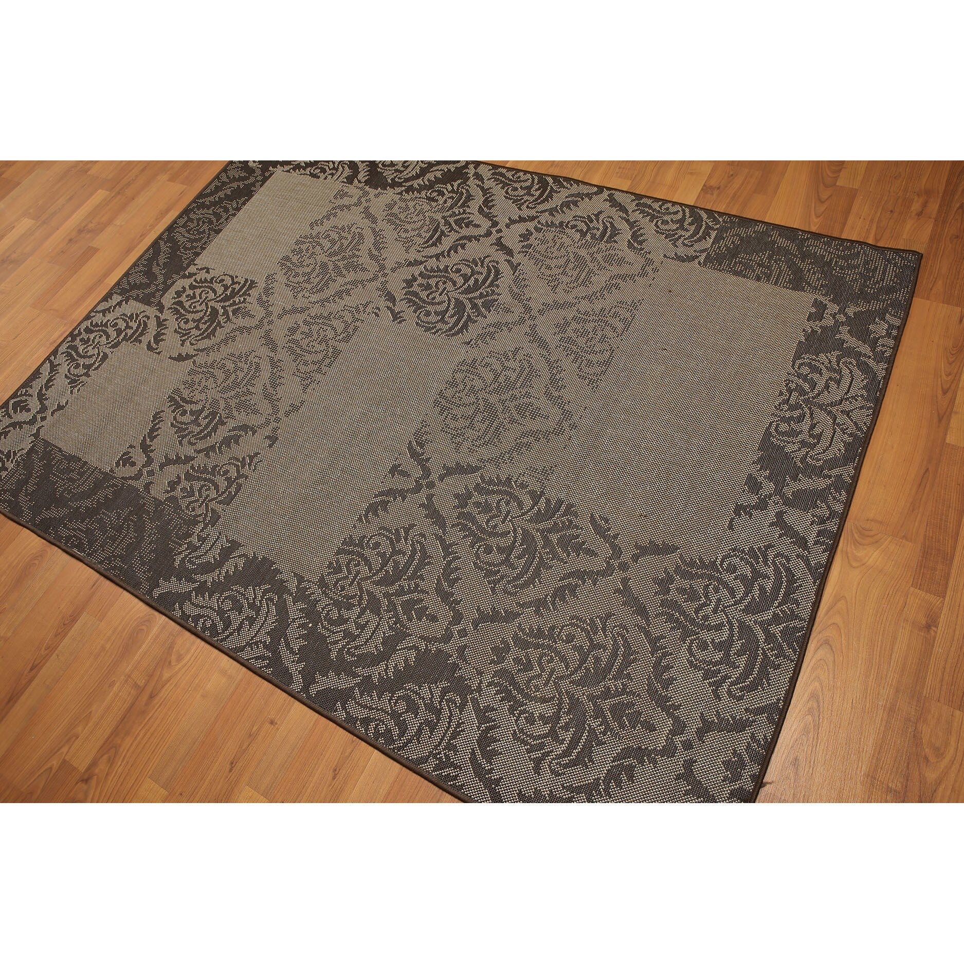 Industrial Boho Damask Machine Made Indoor Outdoor Turkish Dhurry Rug Multi Color