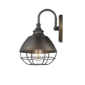 Industrial Cage Framed 1 Lt Sconce Oil Rubbed Bronze