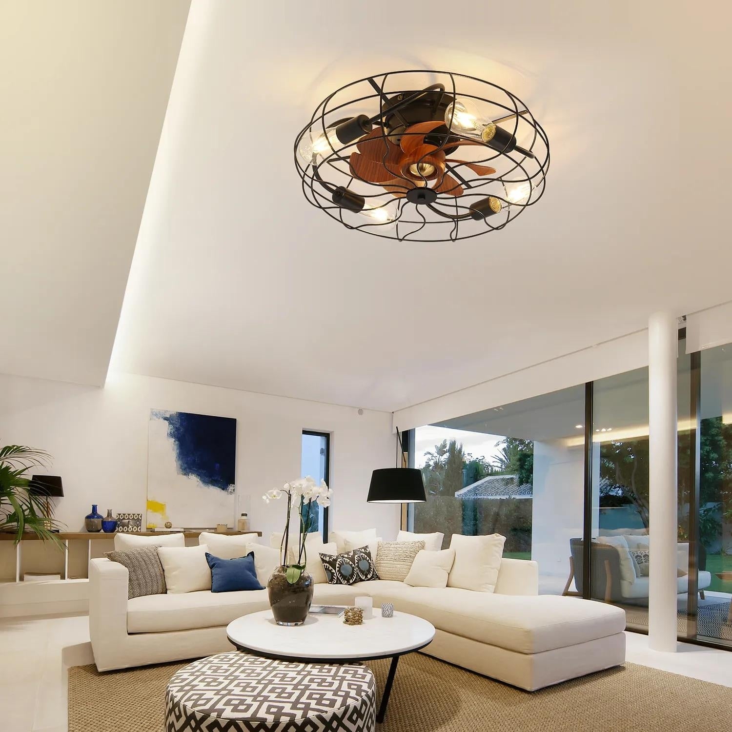 Industrial Ceiling Fan With Remote Control Reversible Motor