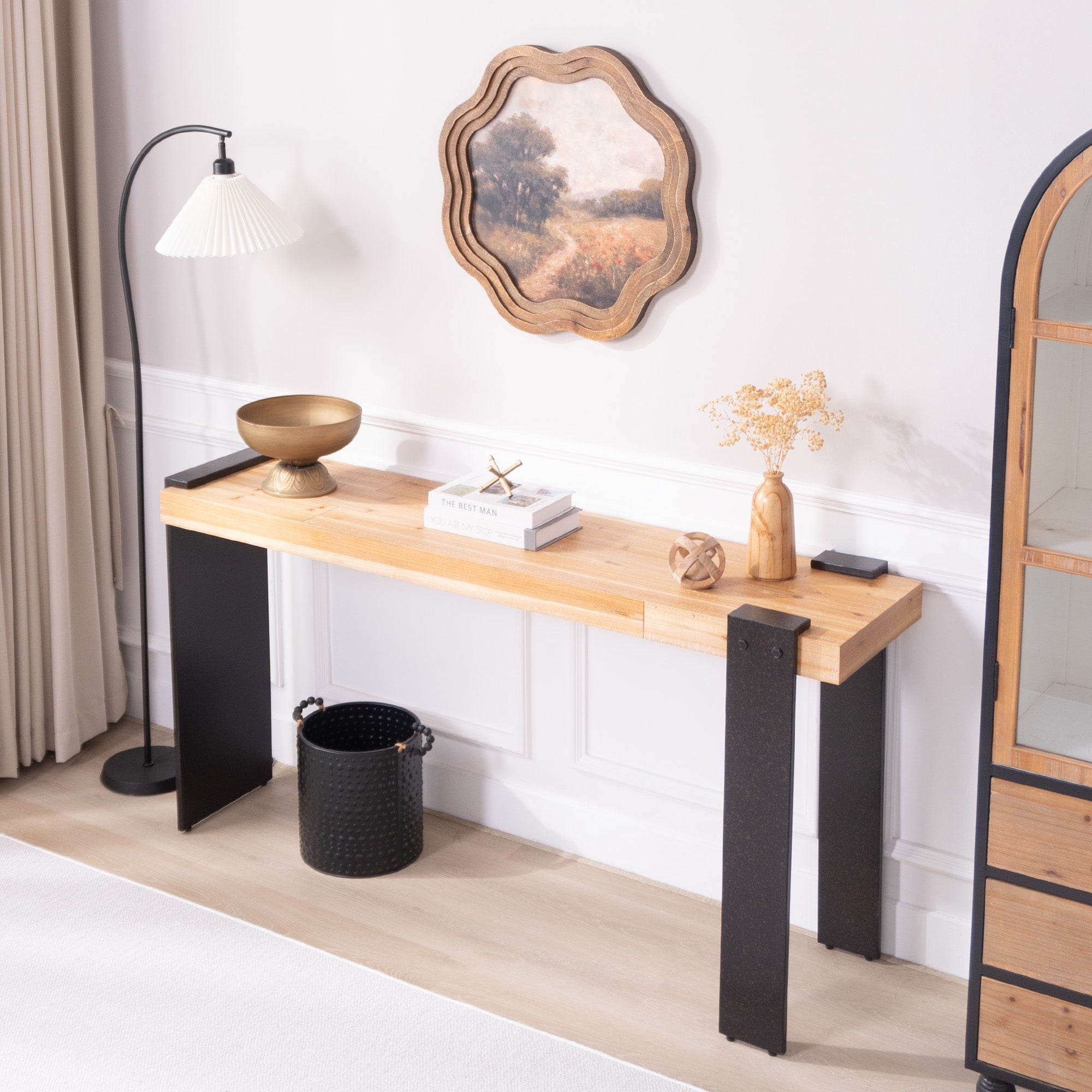 Industrial Console Table Entryway Table With Metal Legs Hallway Table Accent Table Sofa Table Side Table