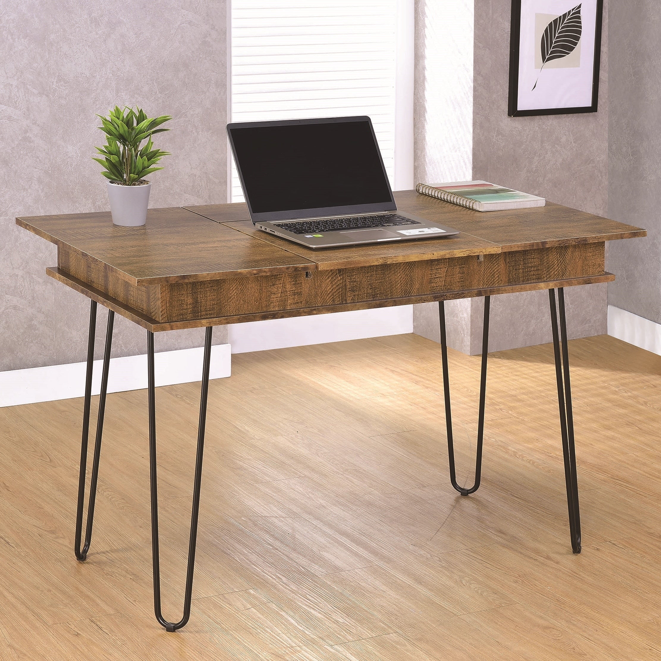 Industrial Design Home Office Collection With Flip Top Storage