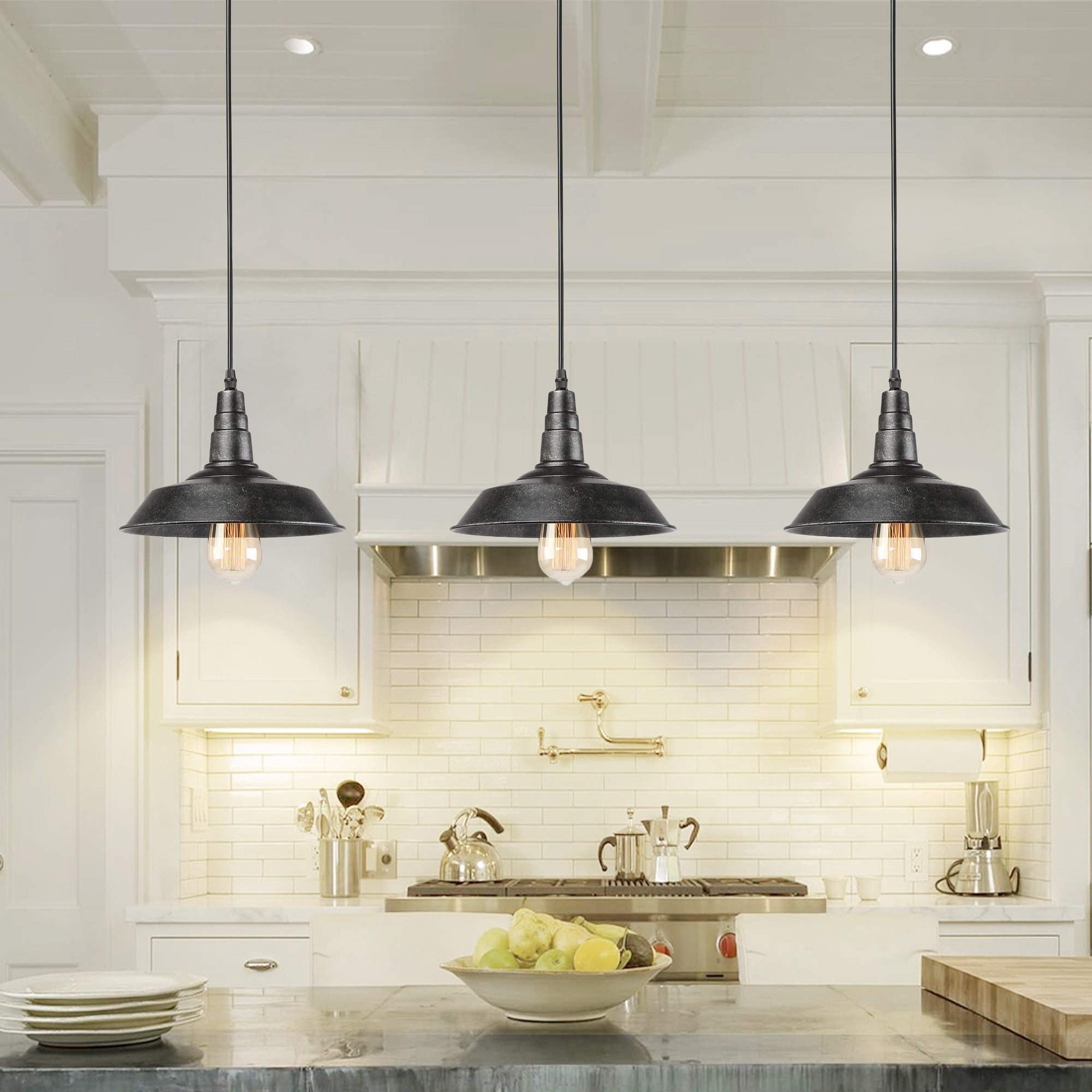 1 Light Industrial Black Iron Pendant Lighting L10.2 Xw10.2 Xh9.05