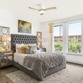Industrial Matte White Ceiling Fan With Dimmable Led Lights And Remote