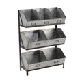 Industrial Metal Bin Organizer Display