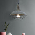 Industrial Nautical Barn Metal Wire Caged Pendant Light Fixture Iron Cage Shade In Rust Finish