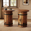 Industrial Side Table With Sturdy Base Round