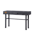 Industrial Style Metal And Wood 1 Drawer Vanity Desk Gray