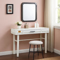 Industrial Style Metal And Wood 1 Drawer Vanity Desk White