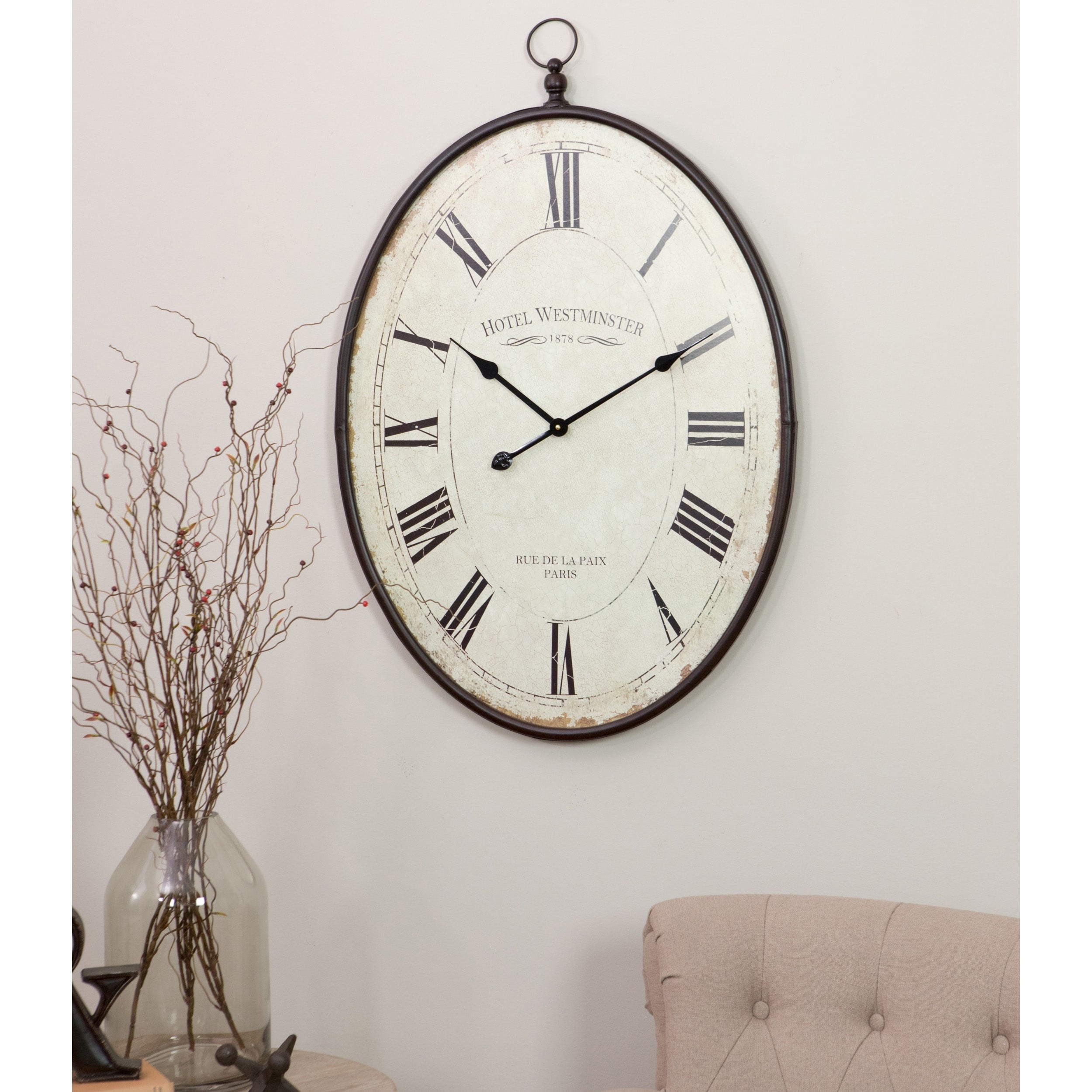 Ines Large Oval Wall Clock