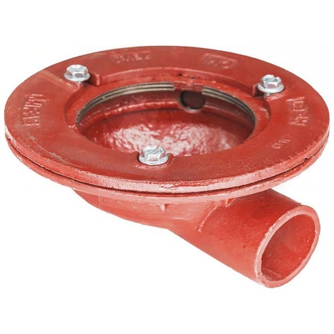 Infinity Drain Cdiq 42 Round Cast Iron Clamp Down Drain With 4 Throat And Side N A