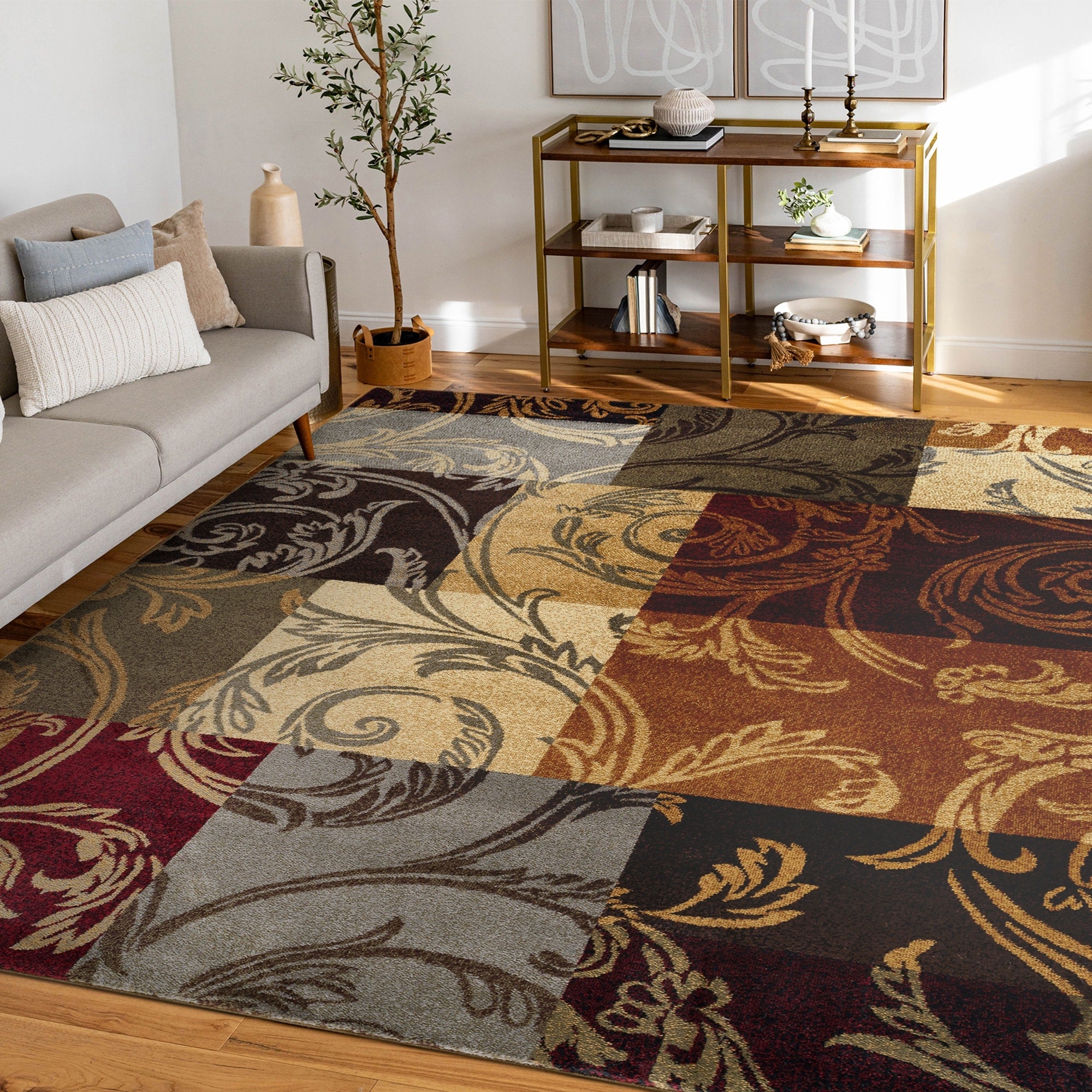 Alise Rugs Infinity Transitional Floral Area Rug Multi 93 X 126