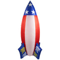 8 White And Red Inflatable Lighted Rocket Outdoor Decor