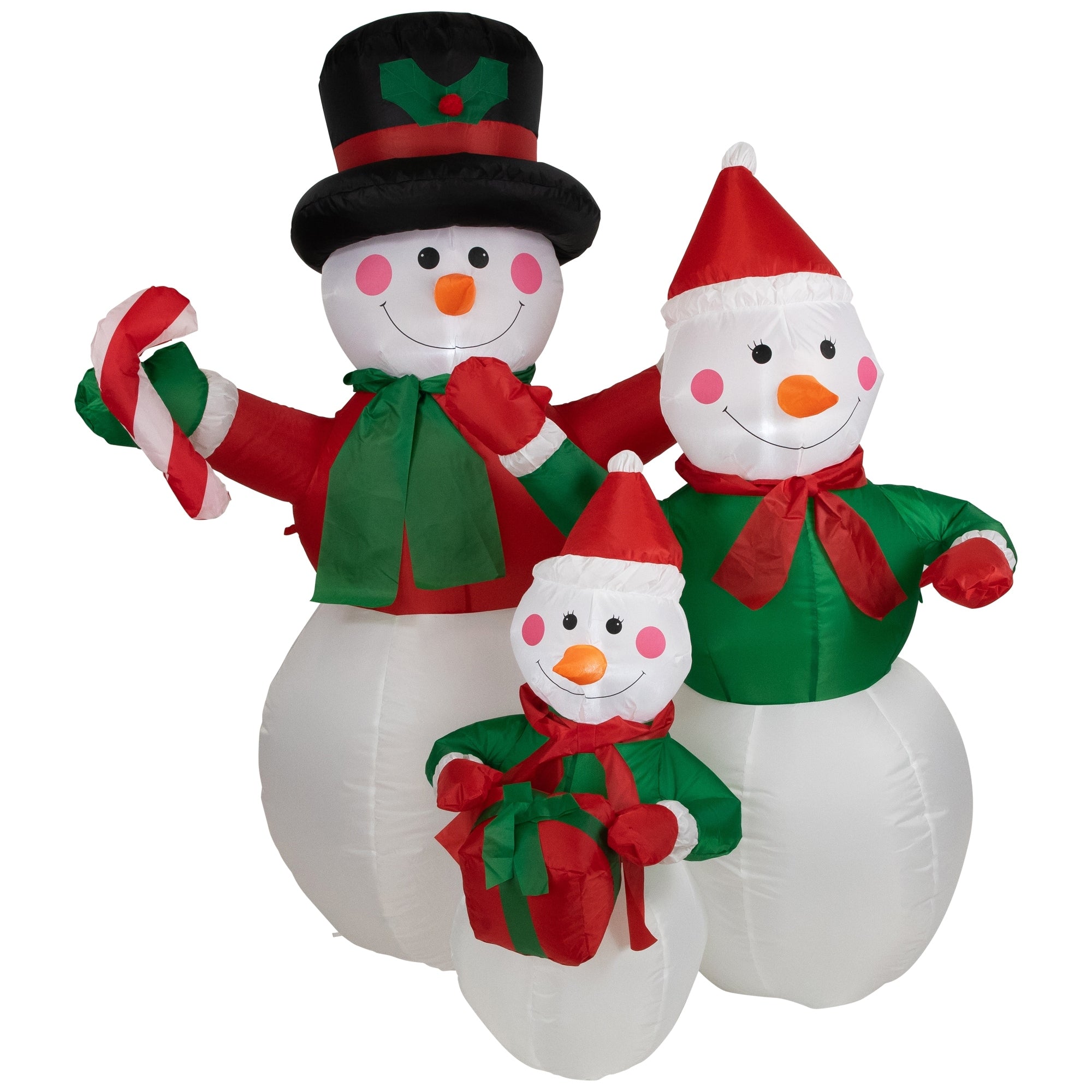 4 Inflatable Snowman Family Lighted Christmas Yard Art Decoration