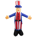 Inflatable White And Red Lighted Standing Uncle Sam Outdoor Decor 70 Inch
