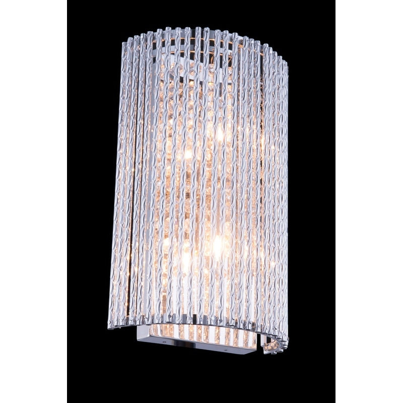 Influx 2 Light 7 In. Chrome Wall Sconce With Royal Cut Crystals