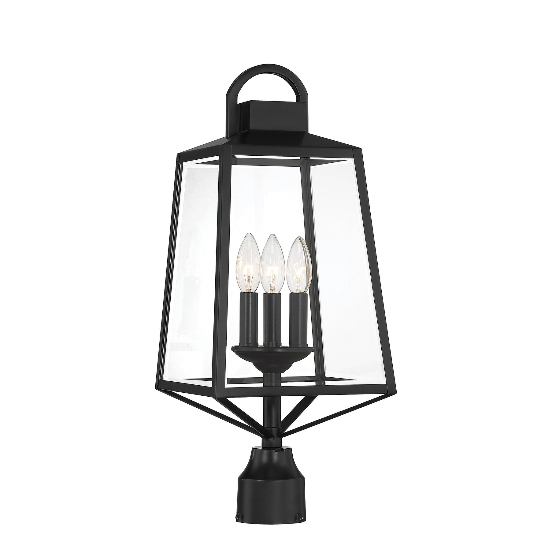Inglewood 3 Light Outdoor Post Lantern In Black