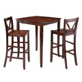 Inglewood 3 Pc High Table With 2 Bar V Back Stools