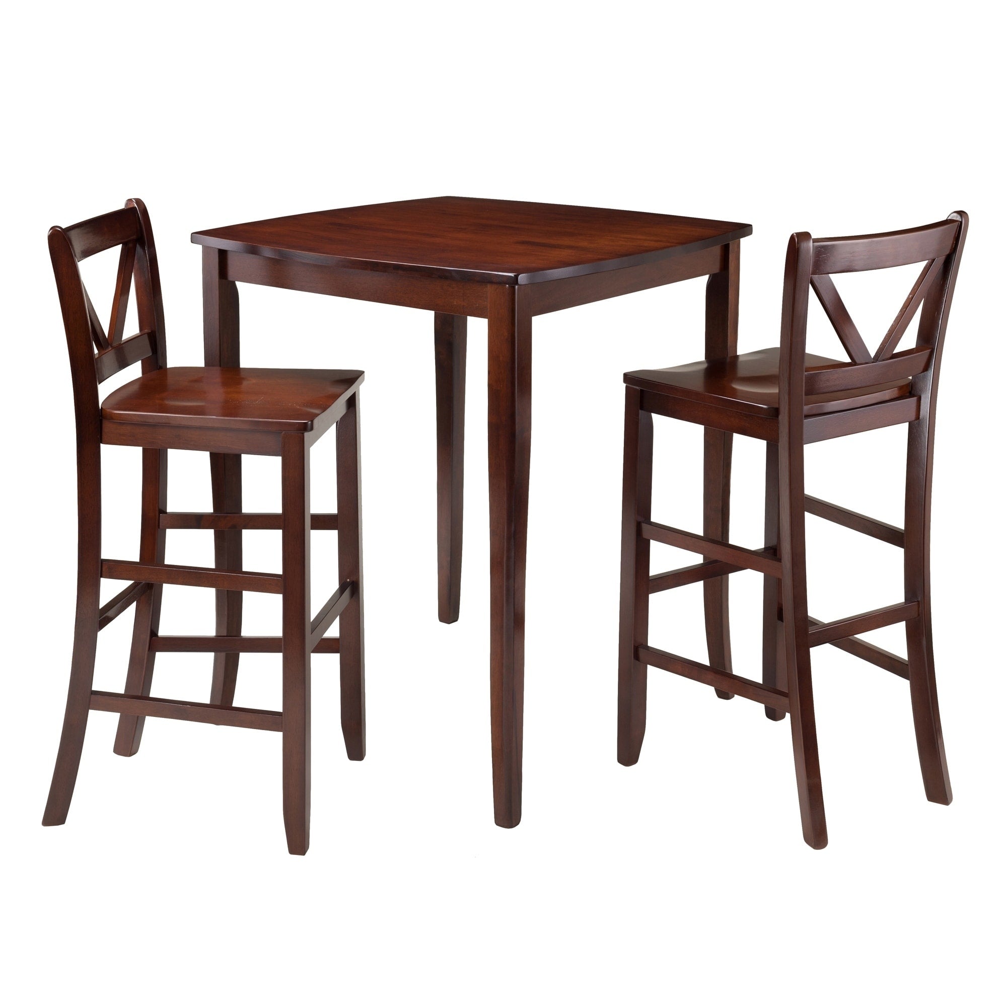 Inglewood 3 Pc High Table With 2 Bar V Back Stools