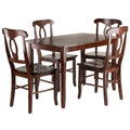Inglewood 5 Pc Set Dining Table W 4 Key Hole Back Chairs