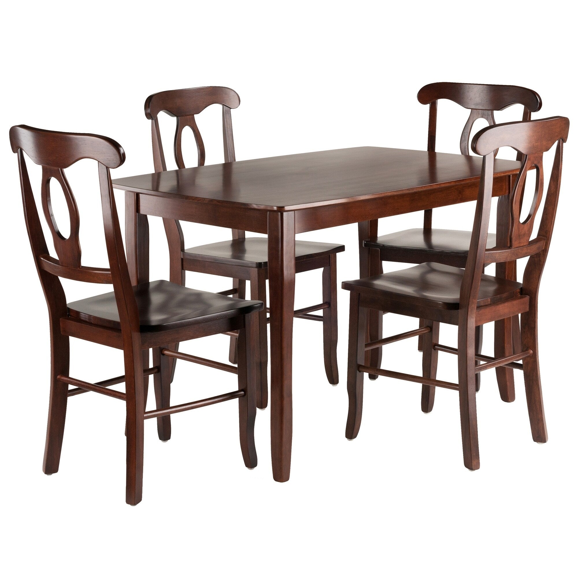 Inglewood 5 Pc Set Dining Table W 4 Key Hole Back Chairs
