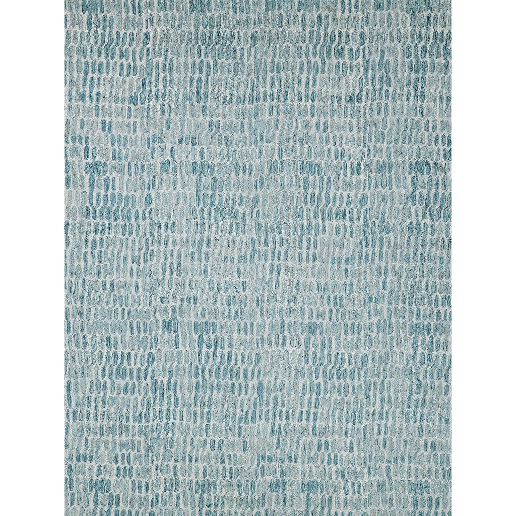 Ink Blot Hand Tufted New Zealand Wool Turquoise Area Rug 2 X 3