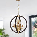 Inori Matte Black Gold 4 Light Chandelier