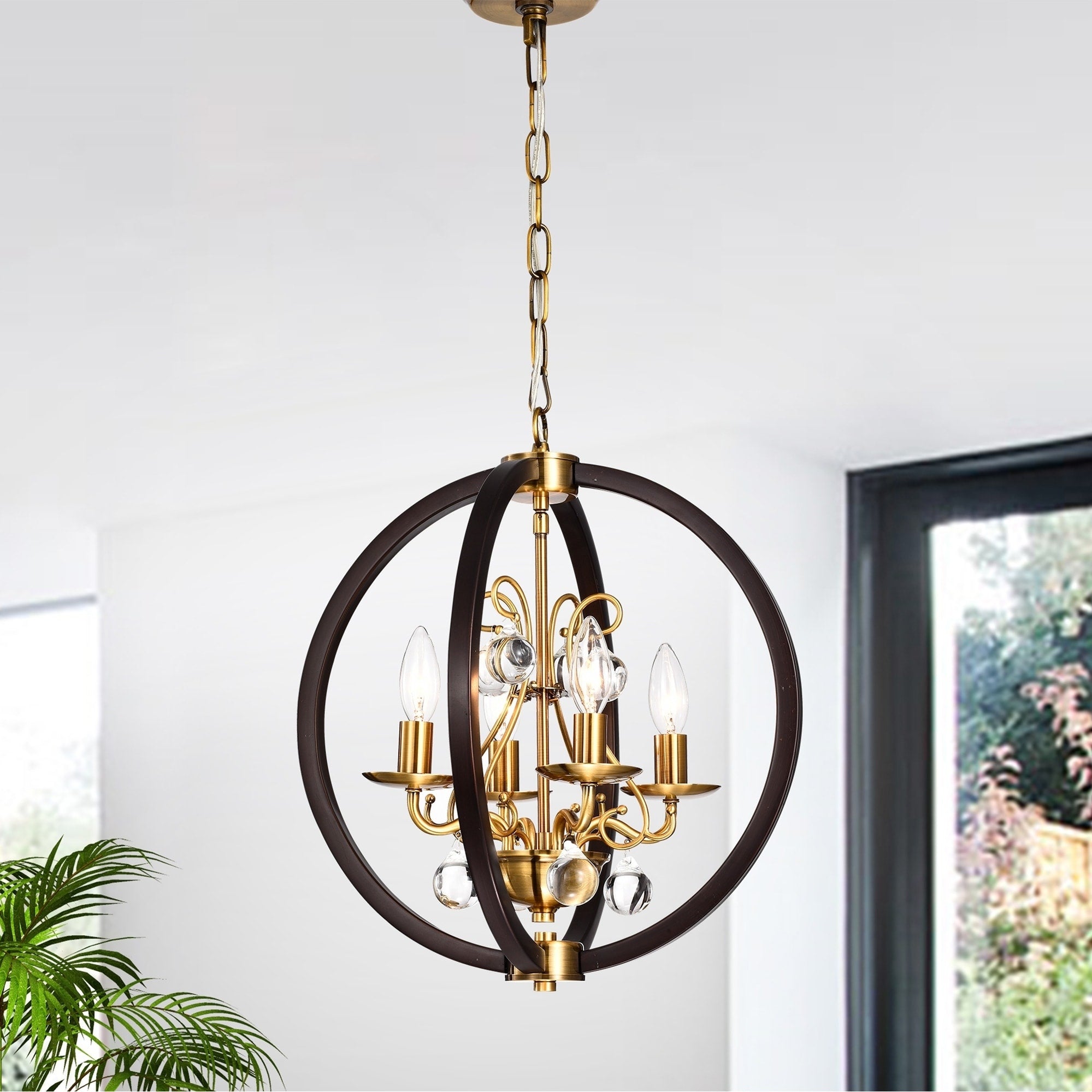 Inori Matte Black Gold 4 Light Chandelier