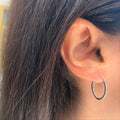 14K Gold 1 4Ct Tdw Diamond Round Inside Out Hoop Earrings 3 4