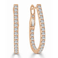 Inside Out Diamond Pear Hoop Earrings 0.70 Ct Tdw 0.75 Inches Small 14K Gold