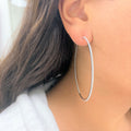 Inside Out Diamond Round Hoop Earrings 2.5 14K Gold 3 4Ct Tdw By Joelle Collection