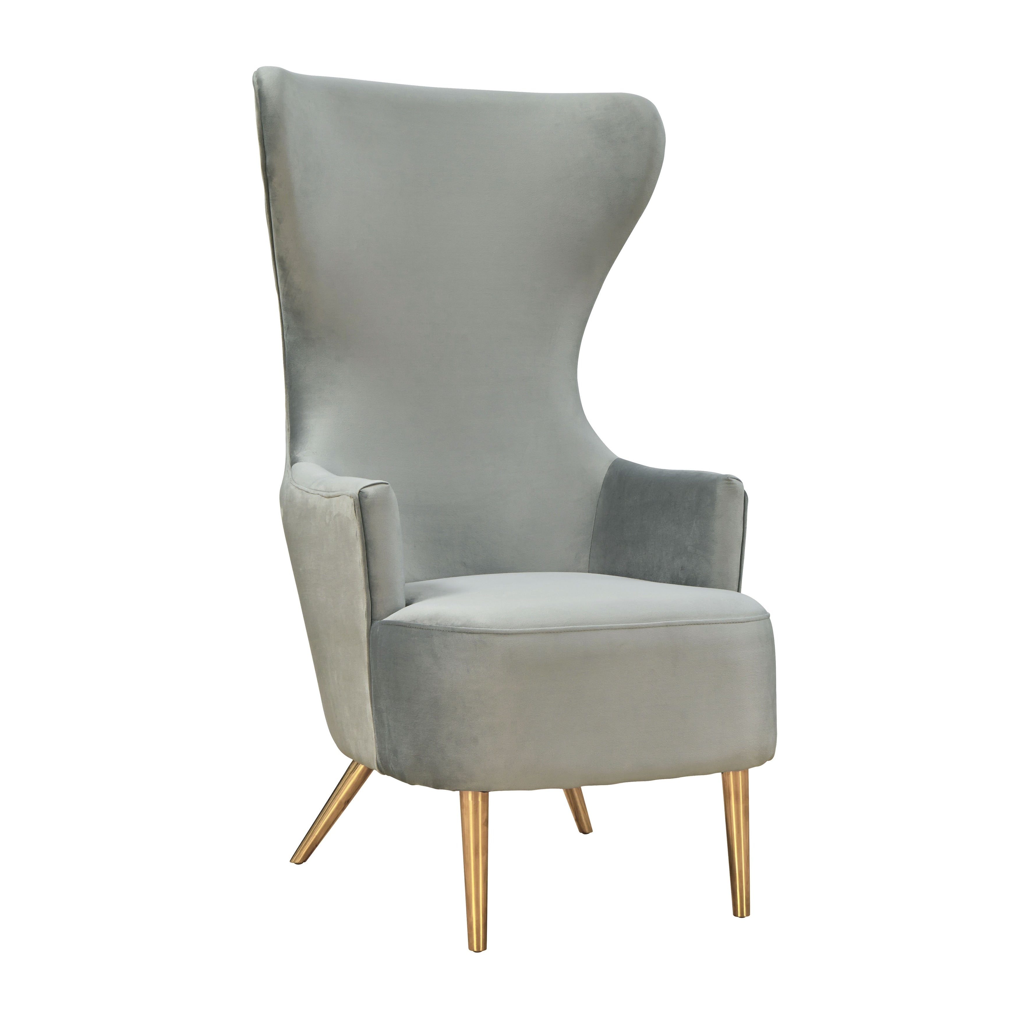 Inspire Me Home D Cor Julia Grey Wingback Velvet Chair