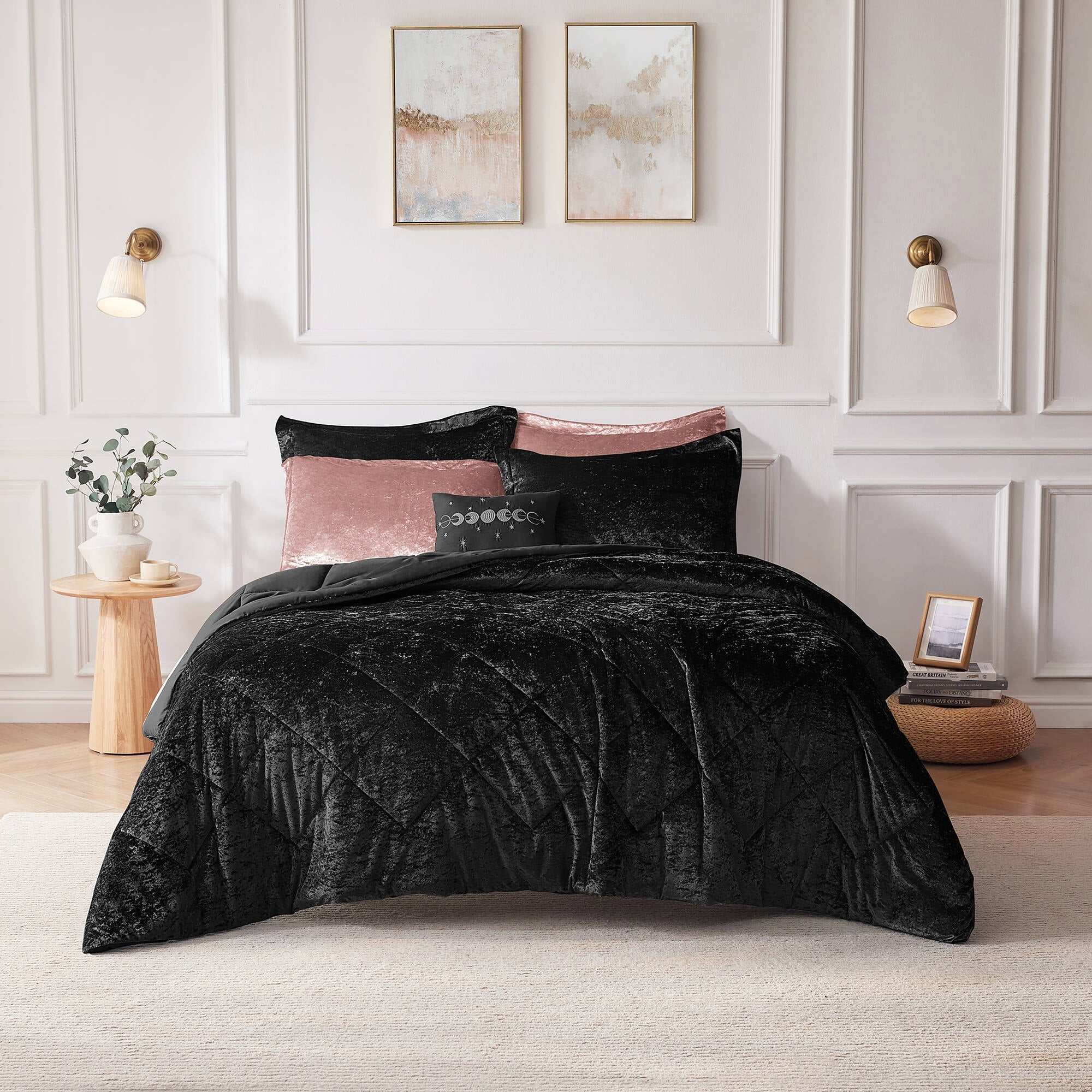 Intelligent Design Isabel Blush Velvet Duvet Cover Set