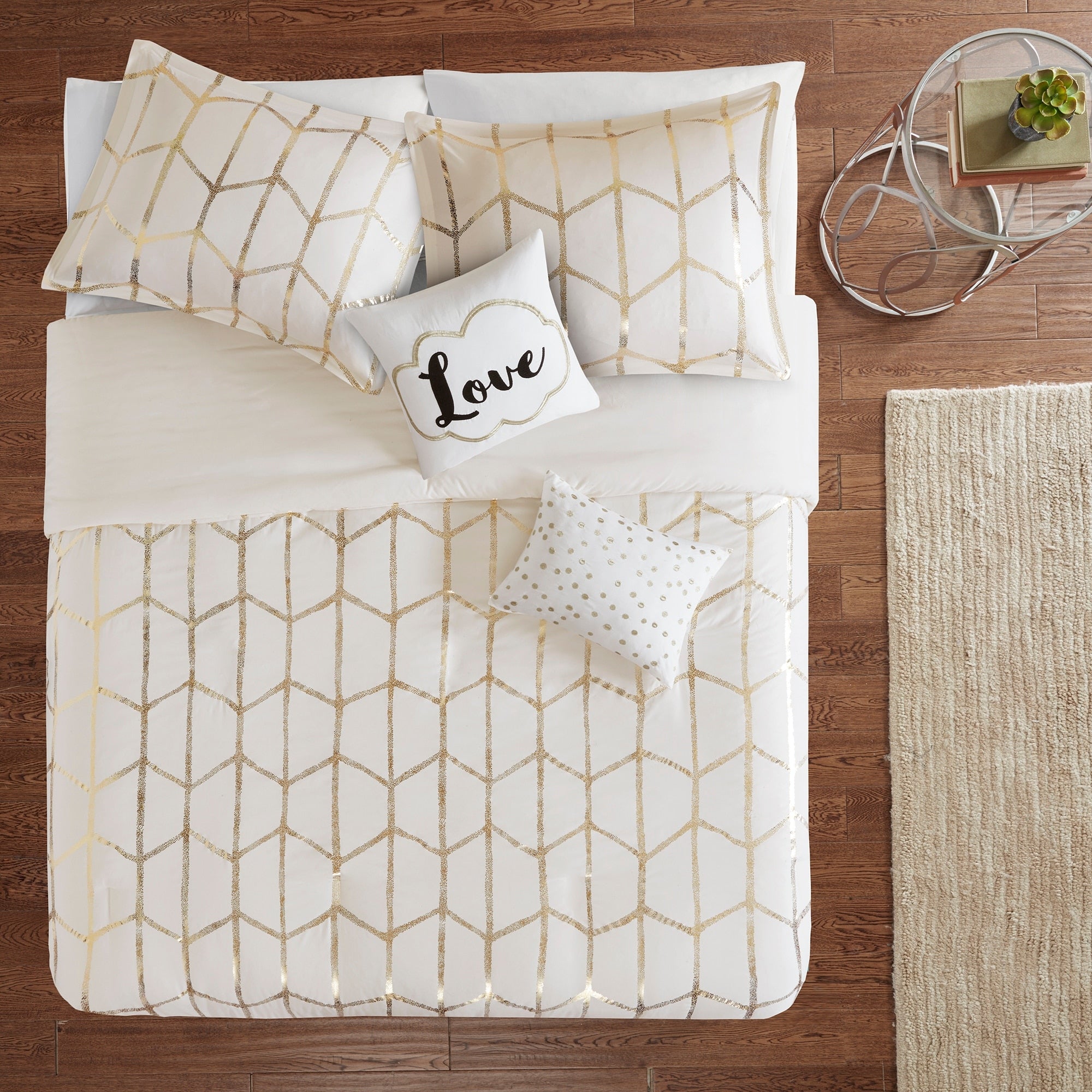 Intelligent Design Khloe Metallic Printed 5 Piece Duvet Cover Set 2 Color Option