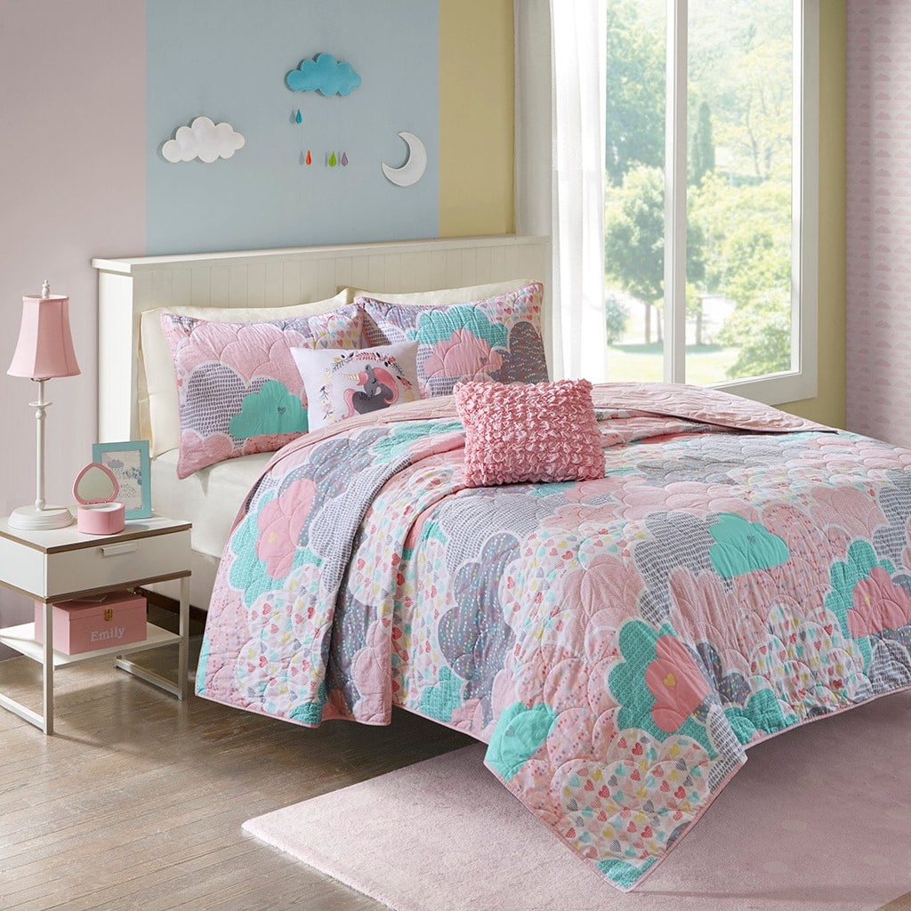 Urban Habitat Kids Bliss Blue Cotton Printed Coverlet Set