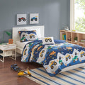 Mi Zone Kids Gavin Blue Printed Coverlet Set