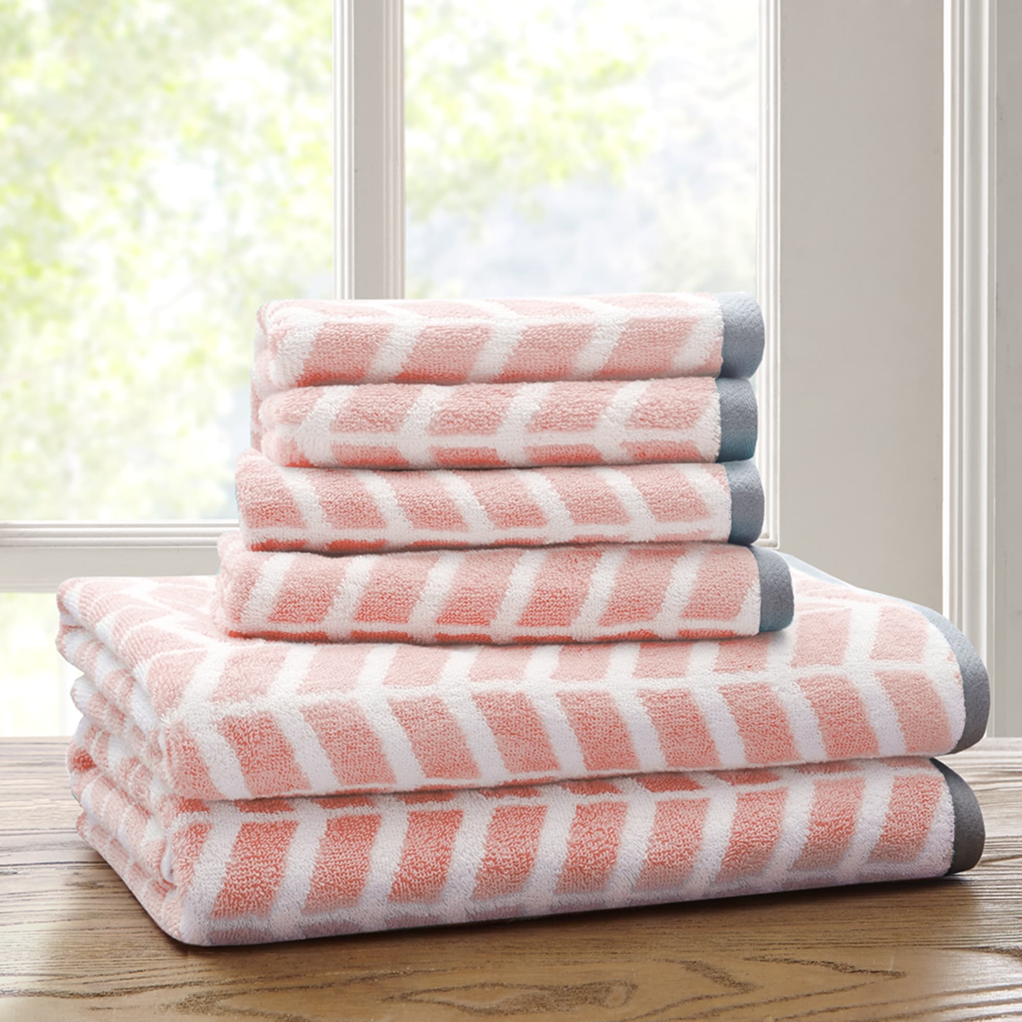 Intelligent Design Laila Cotton Jacquard 6 Piece Towel Set