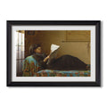 Interesting News 1872 Eastman Johnson Custom Framed Print