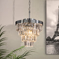 Interior Crystal Teired 3 Lights Chandelier Pendant Ceiling Lighting 13.97 Inches Wide 3Pcs E12 Bulb Needed